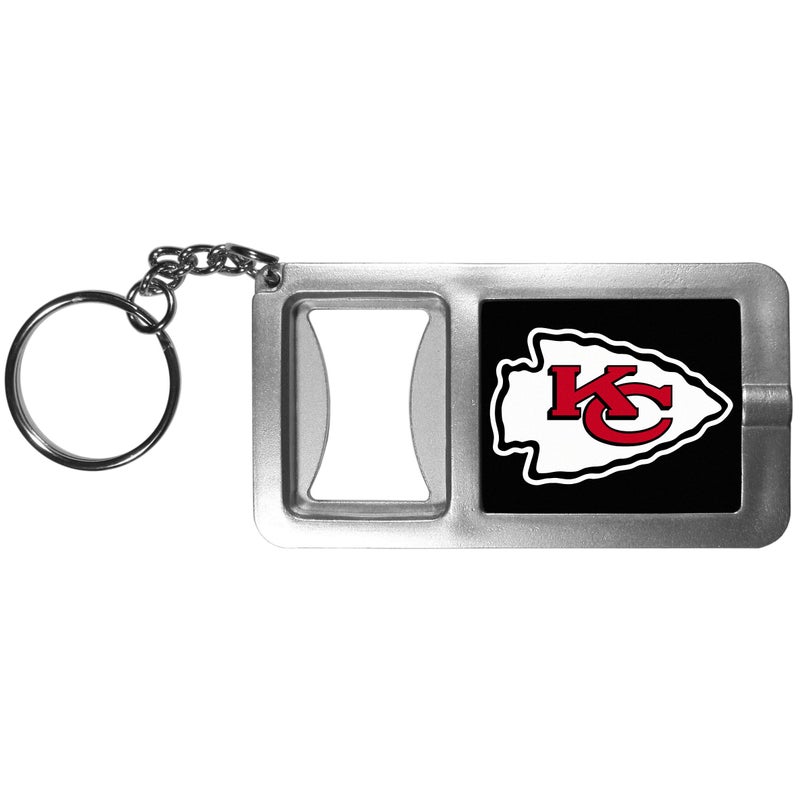 Siskiyou NFL Siskiyou Sports Fan Shop Kansas City Chiefs Flashlight Key Chain with Bottle Opener One Size Black - Image 1